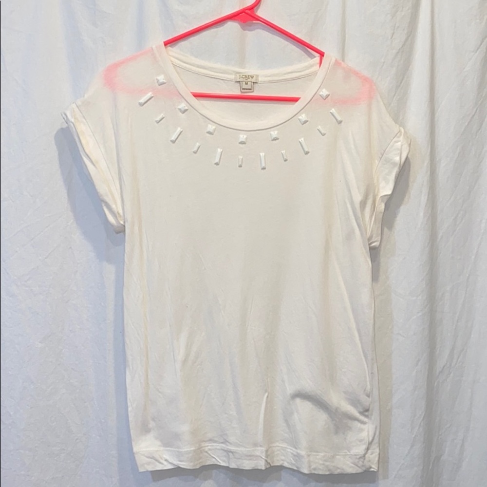 J. Crew Embellished Rolled-Sleeve T-Shirt